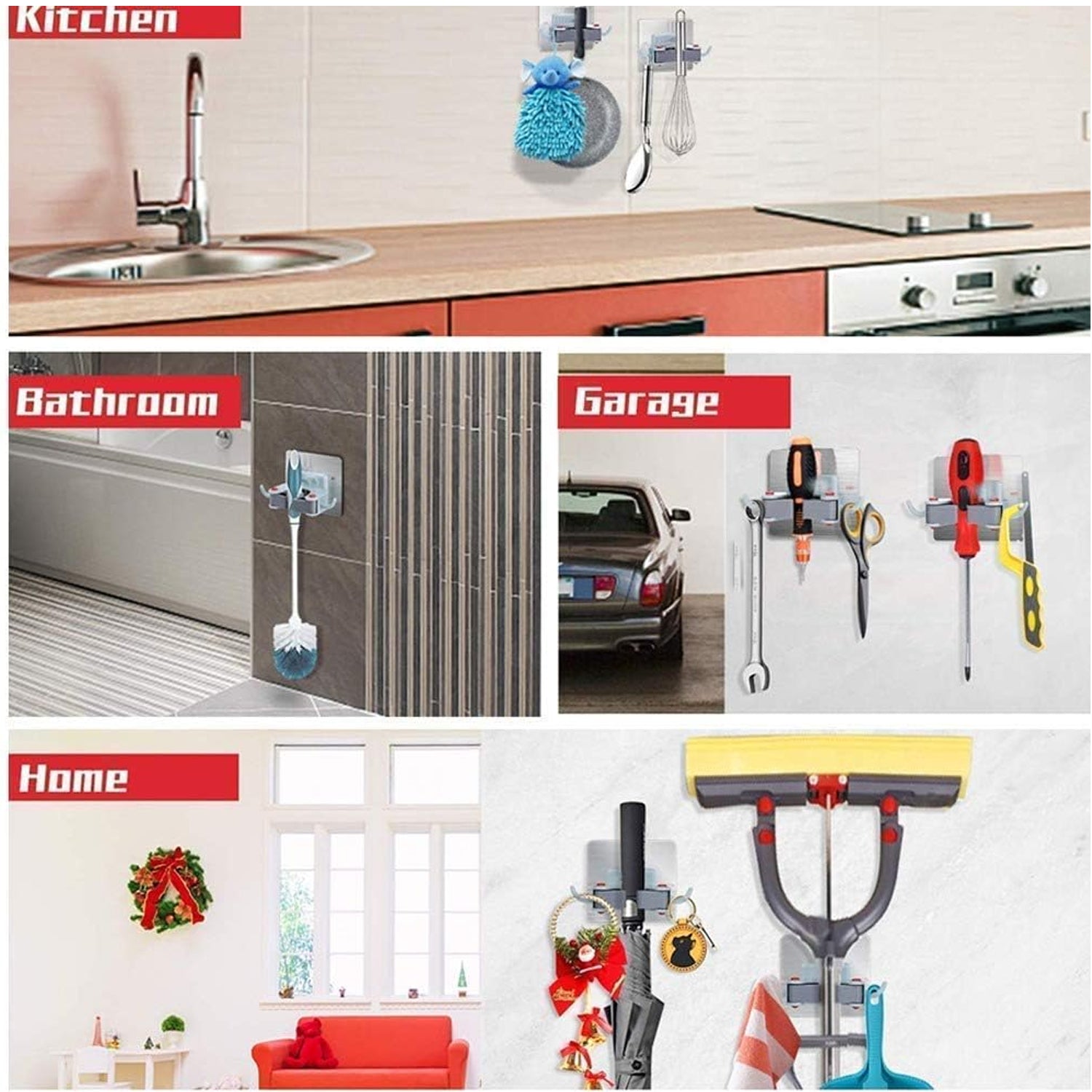 Wall Mounted Mop Broom Hanger Holder (1-Layer) Wall Mounted Mop Broom Hanger Holder (1-Layer)